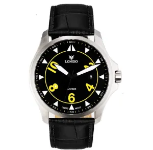 Watch with Swiss Made ETA 2824/6497 Movements Watch with Genuine Black Leather Band Adonis Men's Automatic Watches, Avant-Garde abruptly conservation stain sting Designer 