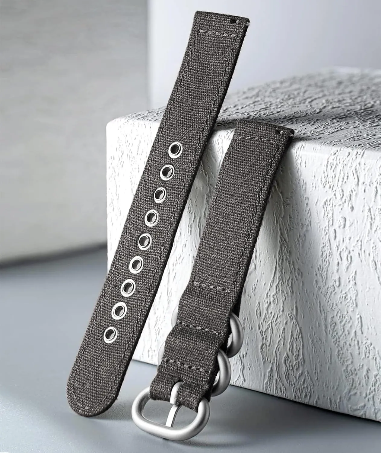 Watchbands in Black Khaki Army Green Blue with Black/Silver Buckle for Men Women 18/20/22/24mm BINLUN Canvas Watch Bands Replacement Sail Cloth Cotton Fabric Watch Straps unable Soft Quick Release 