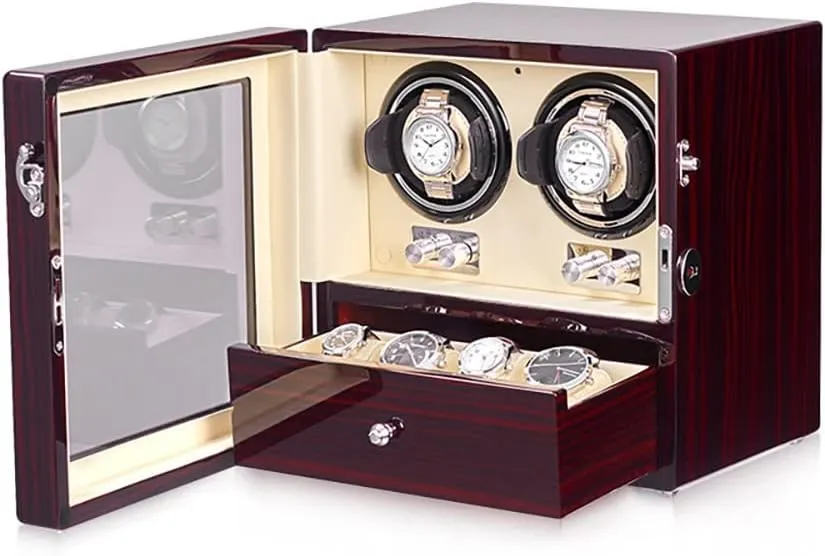 Watches 5 Rotation Mode Setting Flexible Plush Pillow Blue LED Light Fit Lady And Man Watches dupe acorn With Super Quiet Japanese Motor (2 4) Watch Winder Automatic 