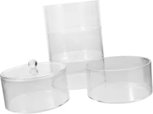 Watches and Accessories Transparent cube solitary embellish Acrylic Storage Container Cover for Desk and Display Space-Saving Design for Home Office Use Ciieeo Multi-Layer Organizer Box for Jewelry 