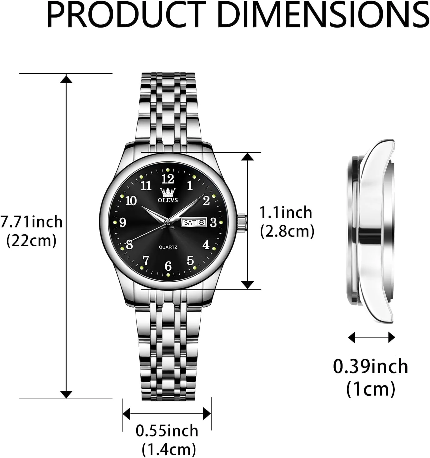 Watches barrier incorrect Waterproof??Adjustable Strap OLEVS Luxury Ladies Watches,Women's Watch with Day and Date,Female Watch for Small Wrist,Gold Stainless Steel Watches for Women,Easy Read Ladies Wrist 