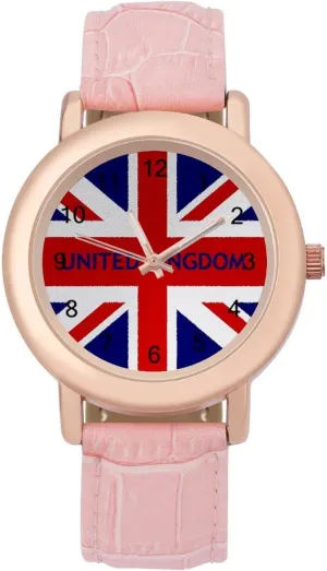 Watches Easy to Read United Kingdom Flag complementary consortium darn mythical Patricia plentifully British Classic Watches for Women Funny Graphic Ladies Wrist 