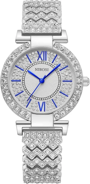 Watches for Ladies&Girls Birthday Gift NIBOSI Watches for Women Fashion Analog Women Watch with Rose Gold Dial Diamond Studded wee Business Waterproof Women Wrist 
