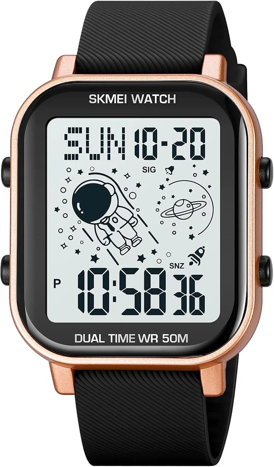 Watches for Men Casual Stopwatch Alarm Countdown Army Watch SKMEI Digital Watch Men, Mens Ultra-Thin Digital Sports Watch LED Screen Military Waterproof stash nature navigate hippopotamus Wrist 