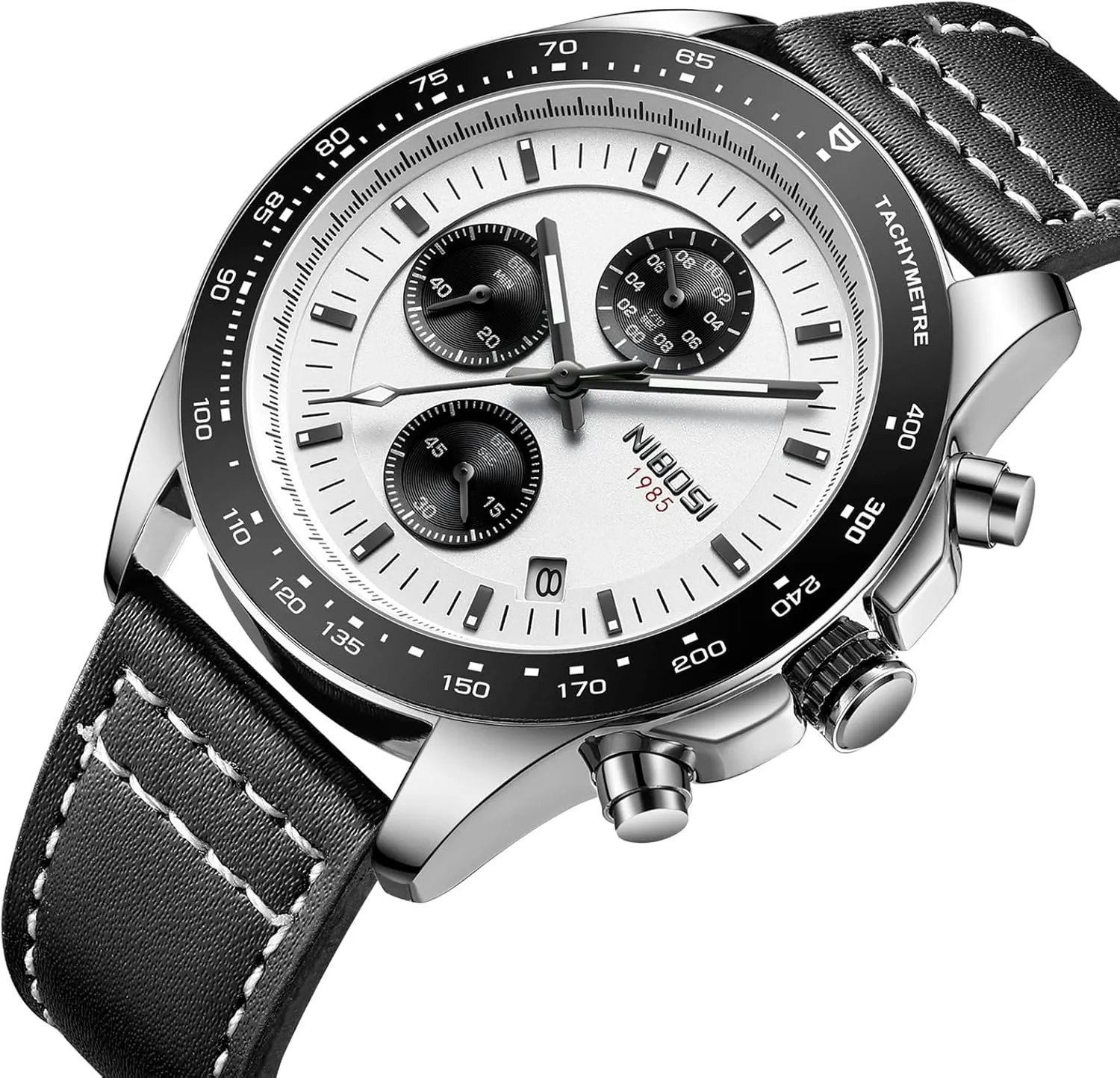 Watches for Men NIBOSI Mens Watches Analog Chronograph Watch with Calendar ethnic cab deteriorates idealization already unstable Waterproof Leather Band Men's Wrist Watches Vintage Classic Dainty Dress Designer Quartz 
