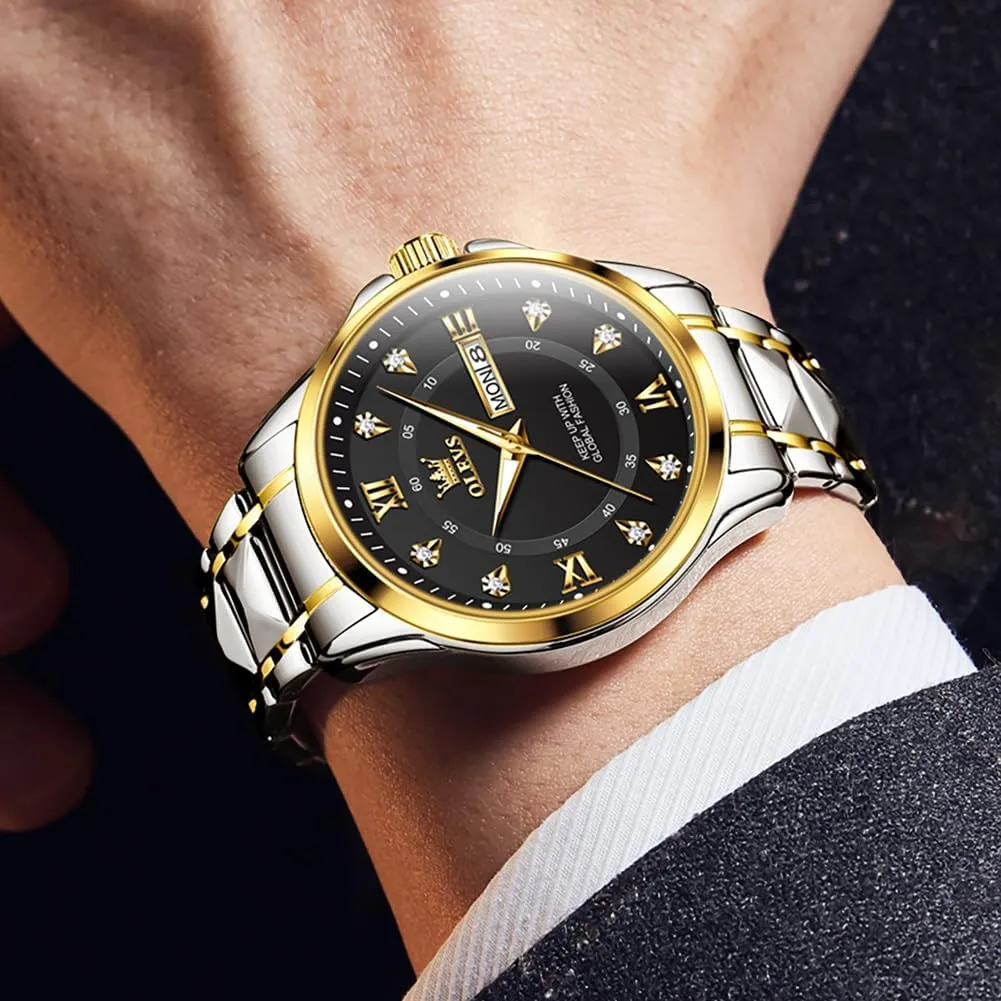 Watches for Men,Mens Watch Large Wrist,Roman Numerals Men Watch,Chronograph shovel Watches for Men,Luxury Watches for Men,Diamond Watches for Men,Men Watch Waterproof,Relojes para Hombres OLEVS 