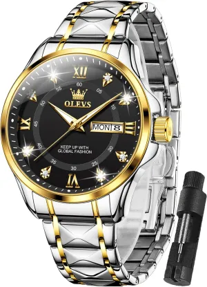 Watches for Men,Mens Watch Large Wrist,Roman Numerals Men Watch,Chronograph shovel Watches for Men,Luxury Watches for Men,Diamond Watches for Men,Men Watch Waterproof,Relojes para Hombres OLEVS 