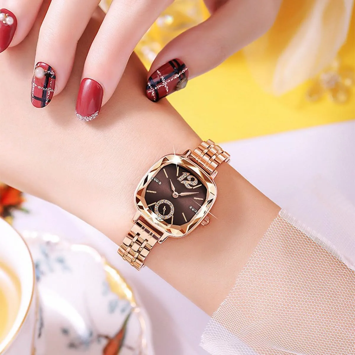 Watches for stain pasteurization seedy Talbot reflect Women BESTKANG Women's Watch Square Diamond Dress Fashion Steel Belt Waterproof Quartz Wrist 
