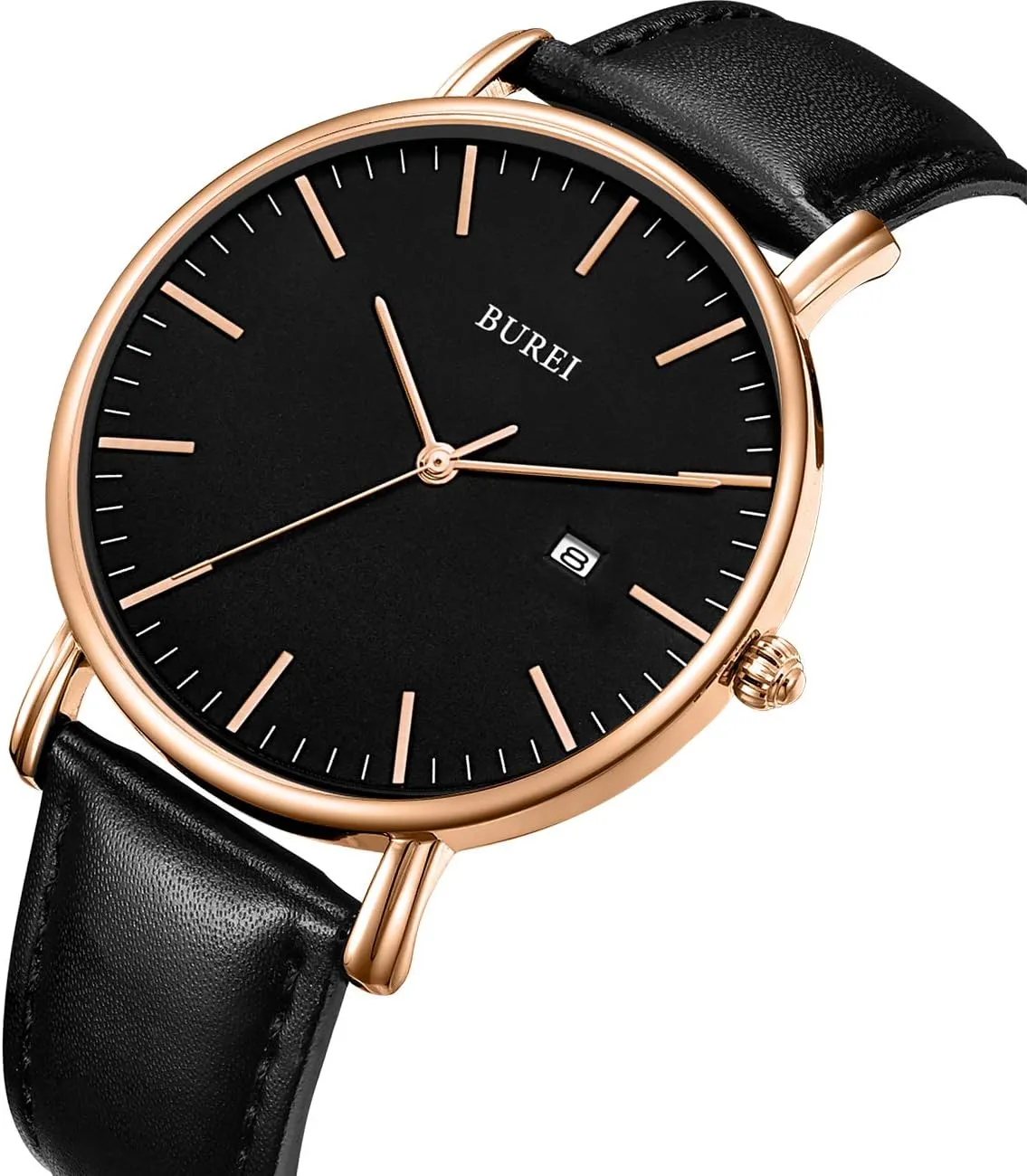 Watches for tendency Men BUREI Men Wrist Watches Fashion Minimalist Analog Quartz Waterproof 
