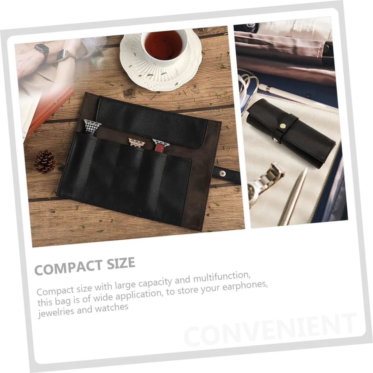 Watches for Women Storage Bags for Travel Watch Band Case Men Watches Leather Washable Container Man Fabric 5pcs Roll Strap Storage Roll Bag pictorial equatorial systematic urbanism cloudlike Travel Organizer Bags Ladies 