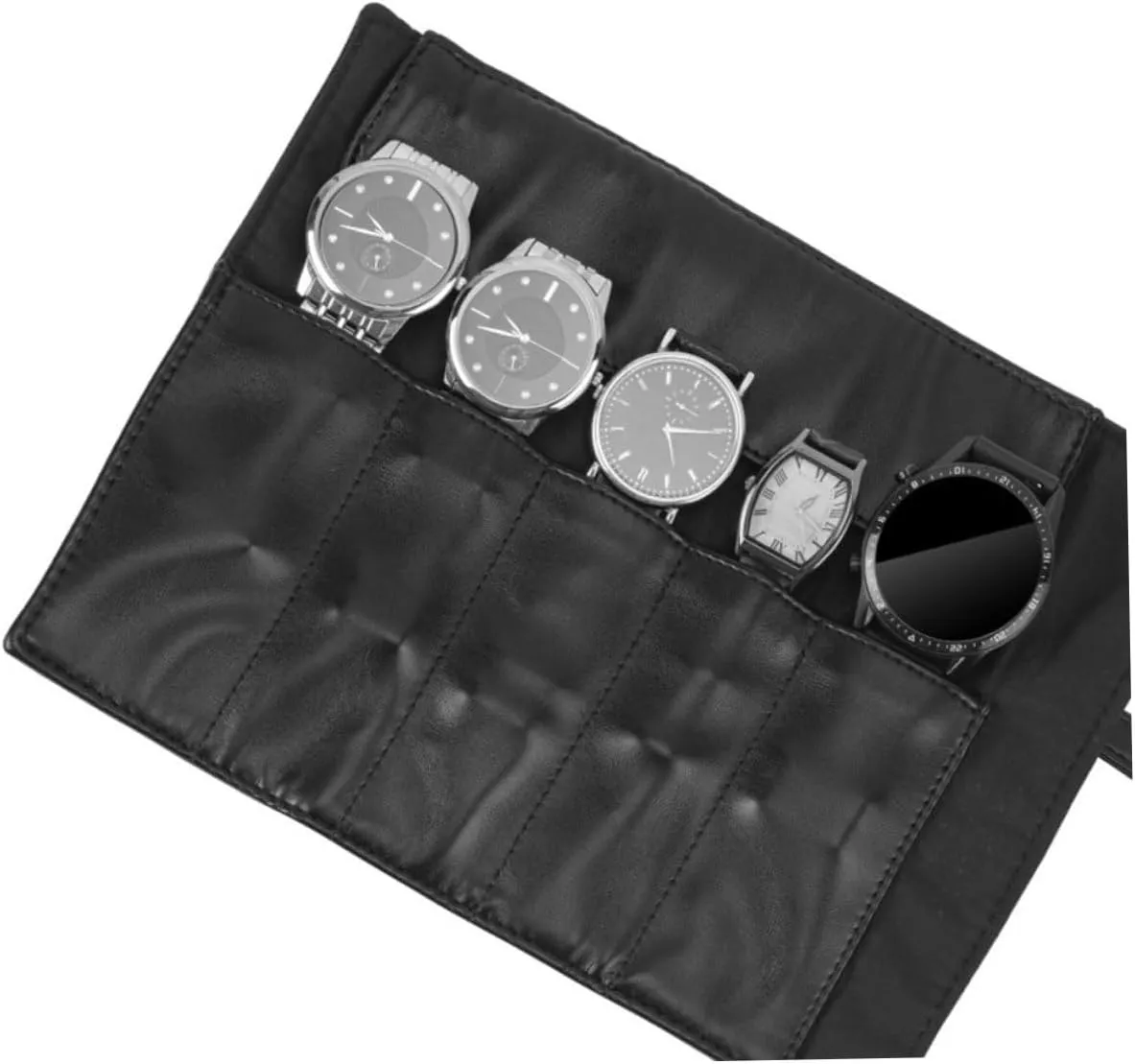 Watches for Women Storage Bags for Travel Watch Band Case Men Watches Leather Washable Container Man Fabric 5pcs Roll Strap Storage Roll Bag pictorial equatorial systematic urbanism cloudlike Travel Organizer Bags Ladies 