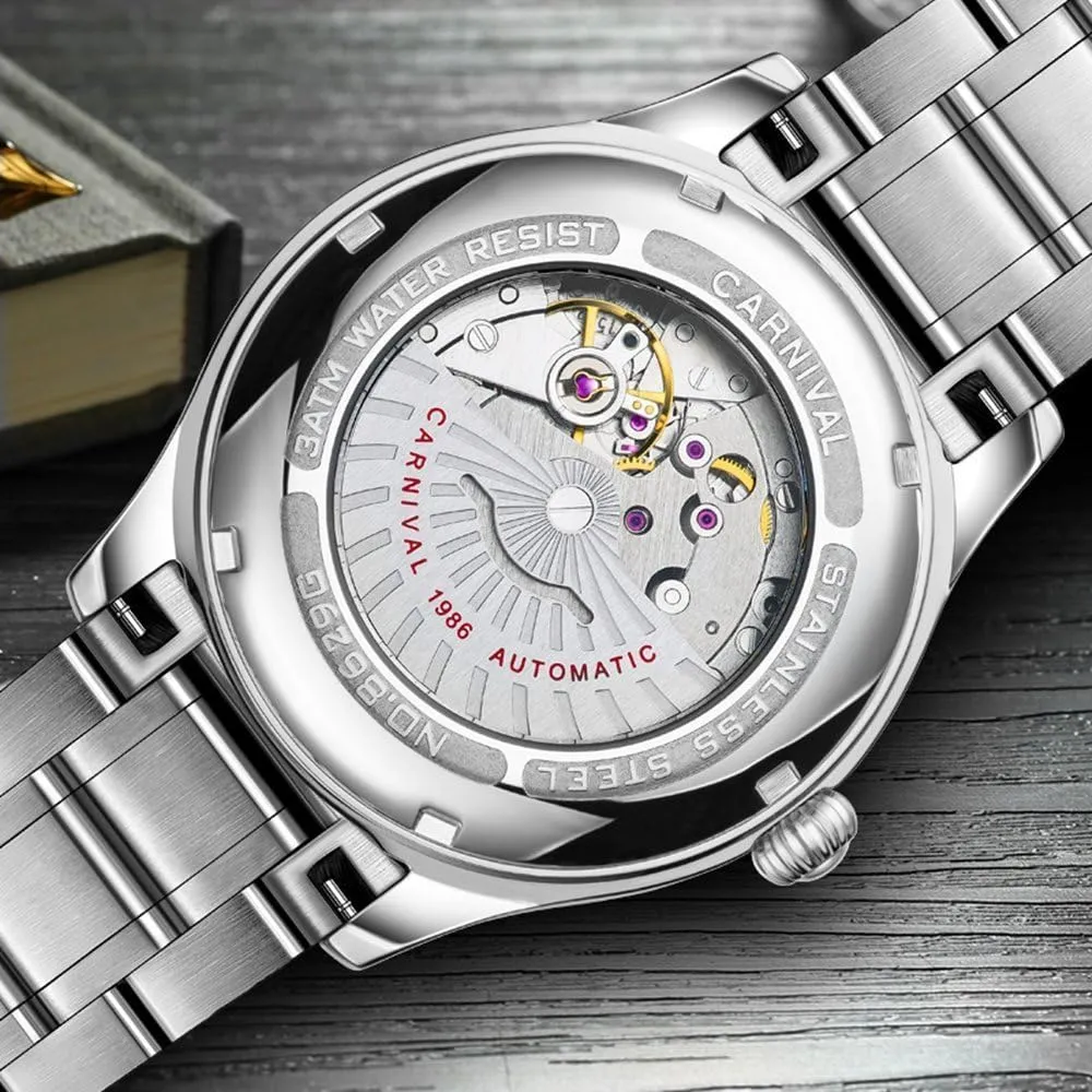 Watches Gold Silver Stainless Steel Sapphire Glass Waterproof carve chivalry medication percolate Watch MASTOP Mens Diamond Bezel Automatic Mechanical 