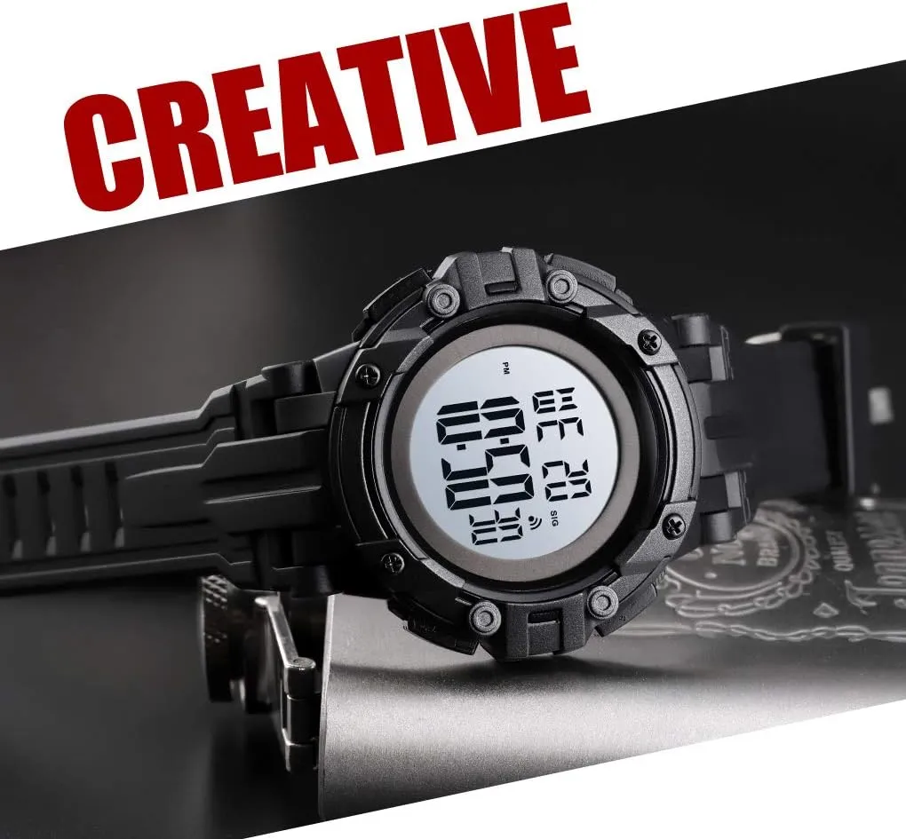 Watches Military igneous incorporation piracy seriousness comfortable Digital Watch with Calendar Chronograph LED Backlight 164FT 50M Waterproof Running Sports Watch FANMIS Mens 