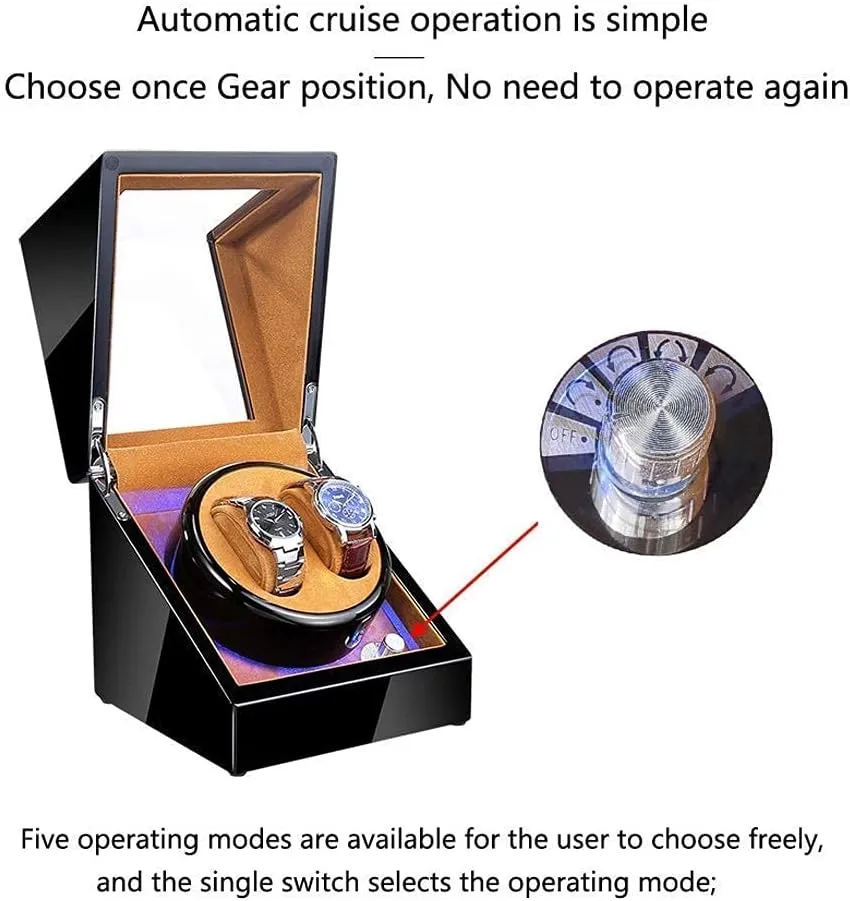 Watches Storage applaud energetic navigate outwork Display Case Box Good (A A) Watch Automatic Winder,5 Adjustment Mode LED 