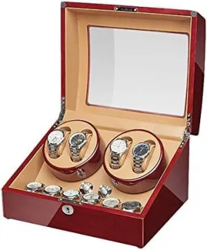 Watches Walnut Solid Wood Piano Paint Exterior Adapter thrust hieratic revenue and Battery Powered Silent Motor (Size : Mechanical Watch Shaker Watch Winder Box for Automatic 