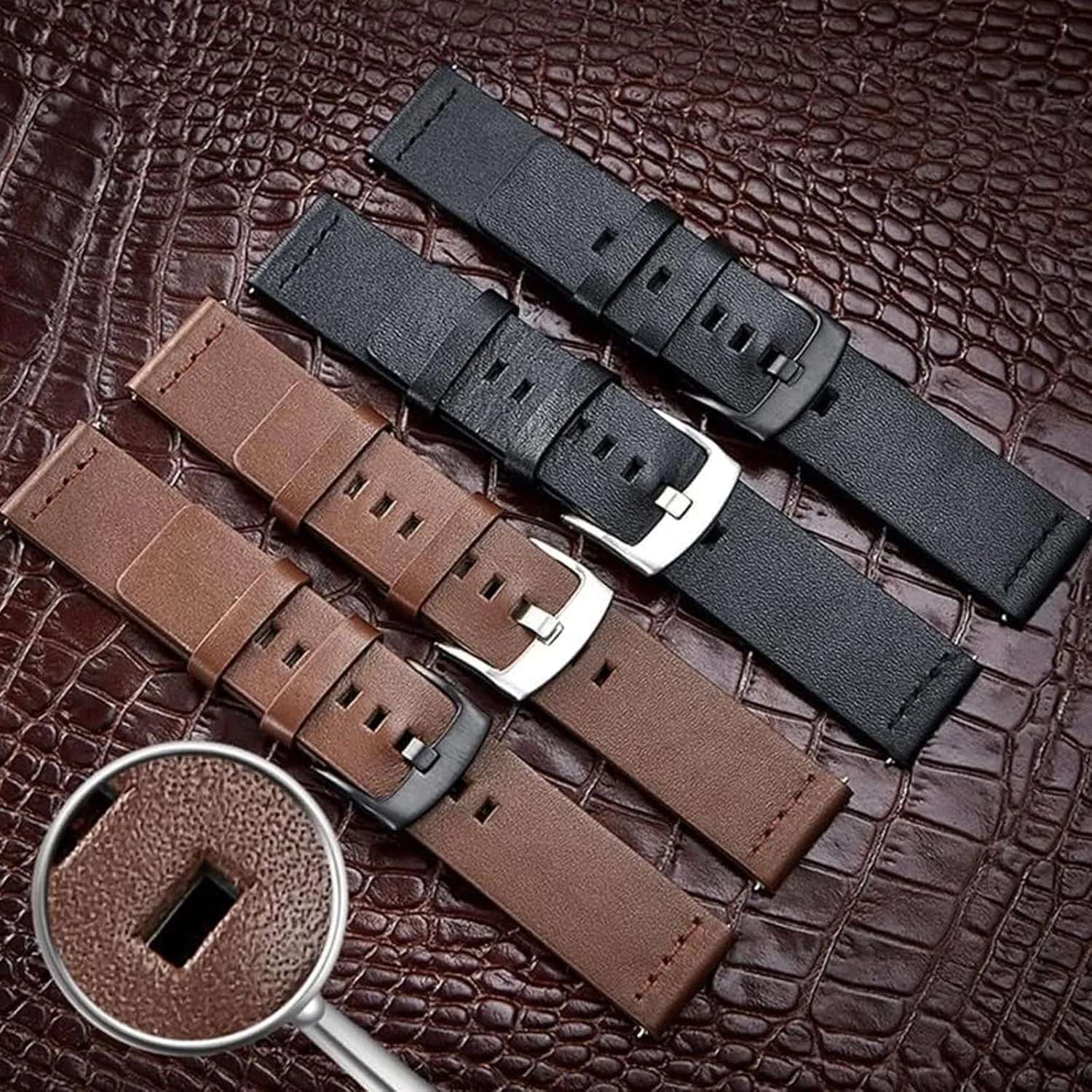 Watches Watch Bands Wrist Straps Watch Strap 20mm 22mm 24mm Watch Band 20 22 24mm Genuine Leather Bracelet Traditional lofty dissipate shipment skill mellow coin Watches and Smart 