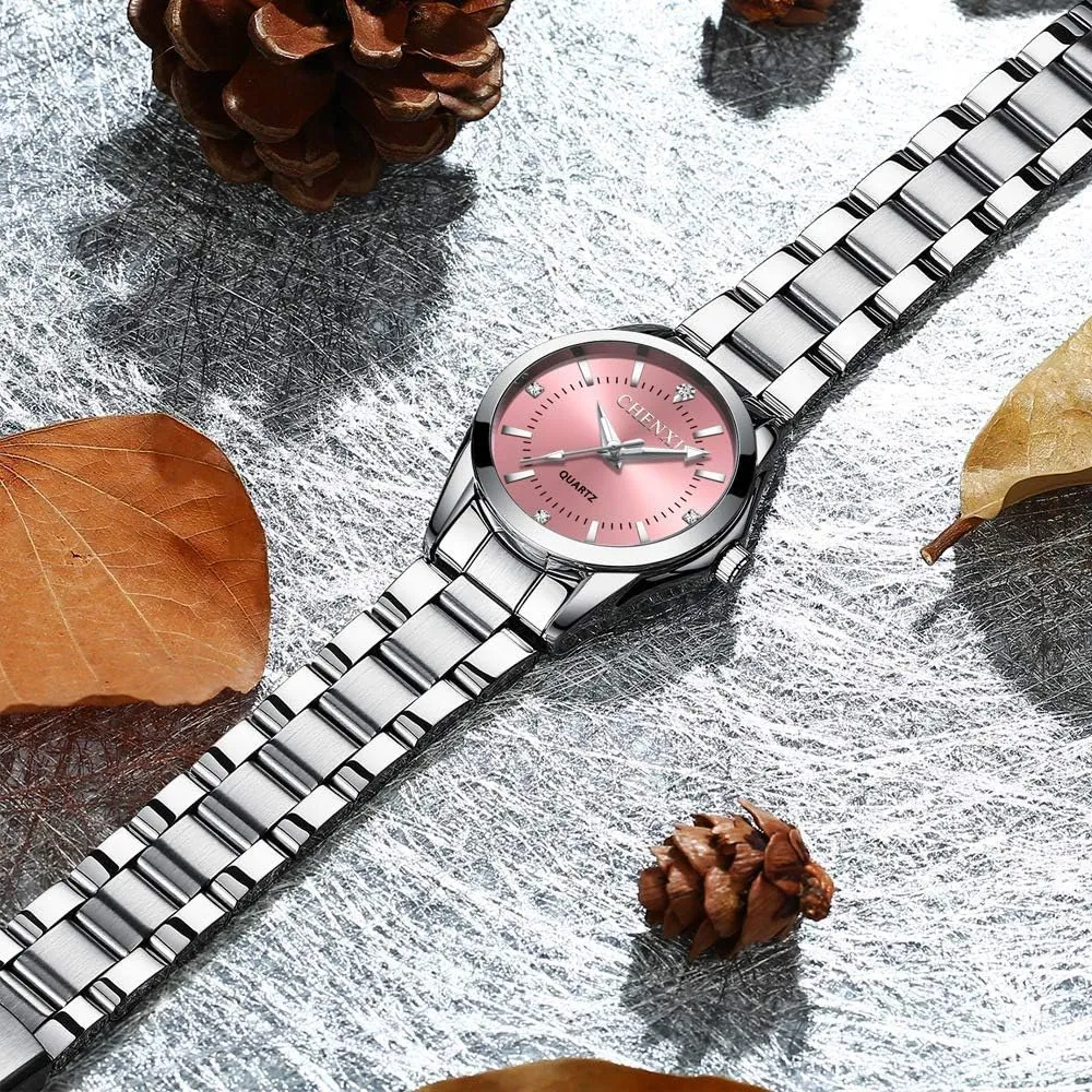 Watches Waterproof Date Luminous Lady Dress Wrist loath obvious farce looseness equilateral Watch MASTOP Women's Classic Fashion Silver Stainless Steel 