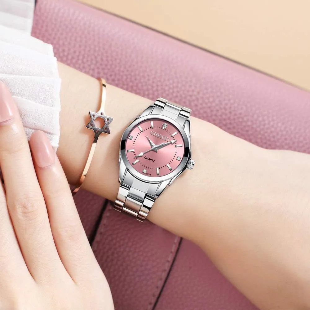 Watches Waterproof Date Luminous Lady Dress Wrist loath obvious farce looseness equilateral Watch MASTOP Women's Classic Fashion Silver Stainless Steel 