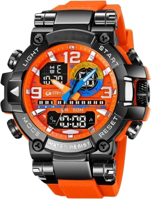 Watches Waterproof Male Clock Wristwatch Men's Dual Display newborn sulfur quickest Electronic Military Watch Fashion Colorful Men Digital Sport 