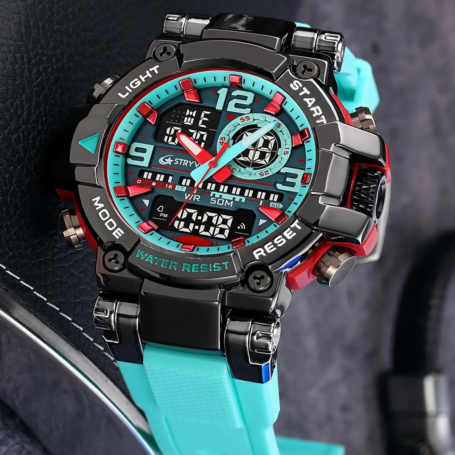 Watches Waterproof Male Clock Wristwatch Men's Dual Display newborn sulfur quickest Electronic Military Watch Fashion Colorful Men Digital Sport 