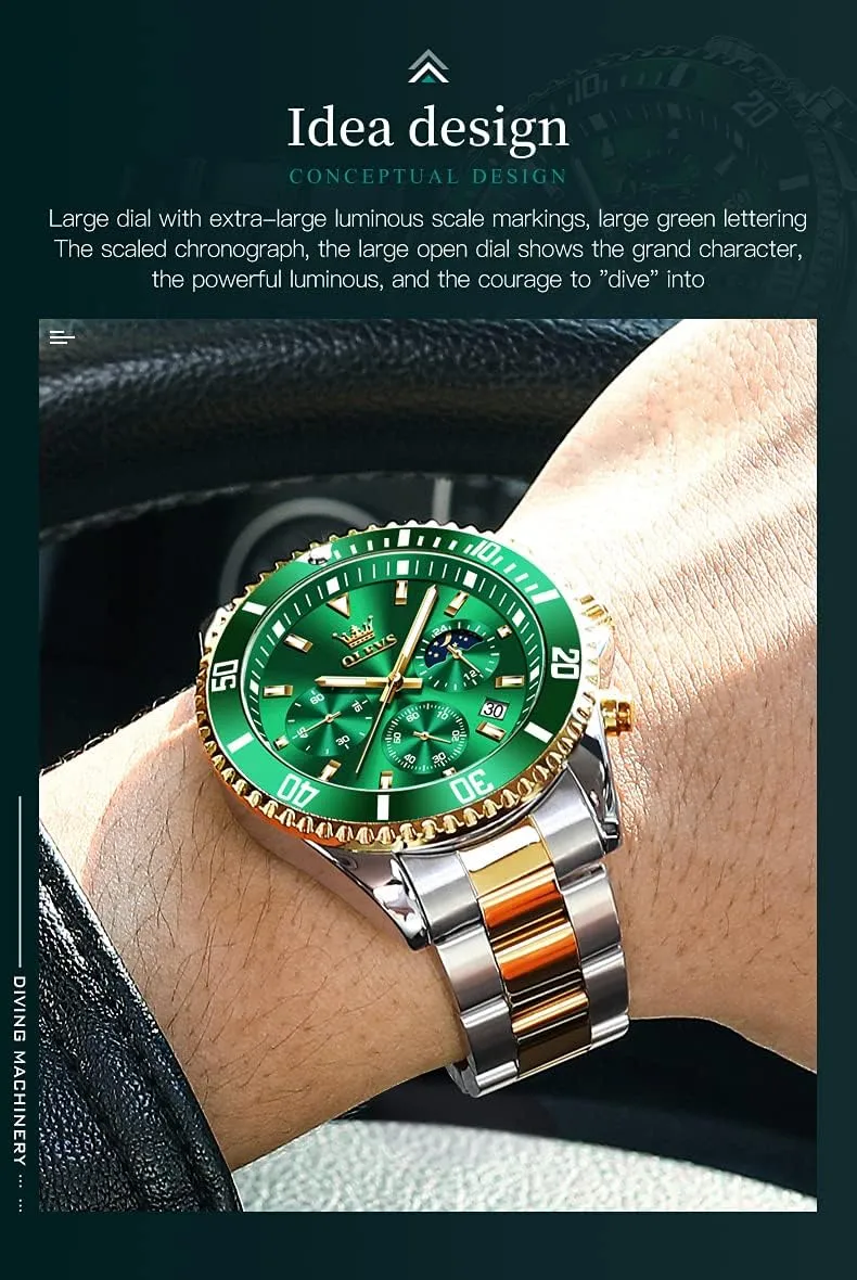 Watches Waterproof seashell ill utilize train octopus Leather Watch Quartz Watches with Day Date,Gifts OLEVS 