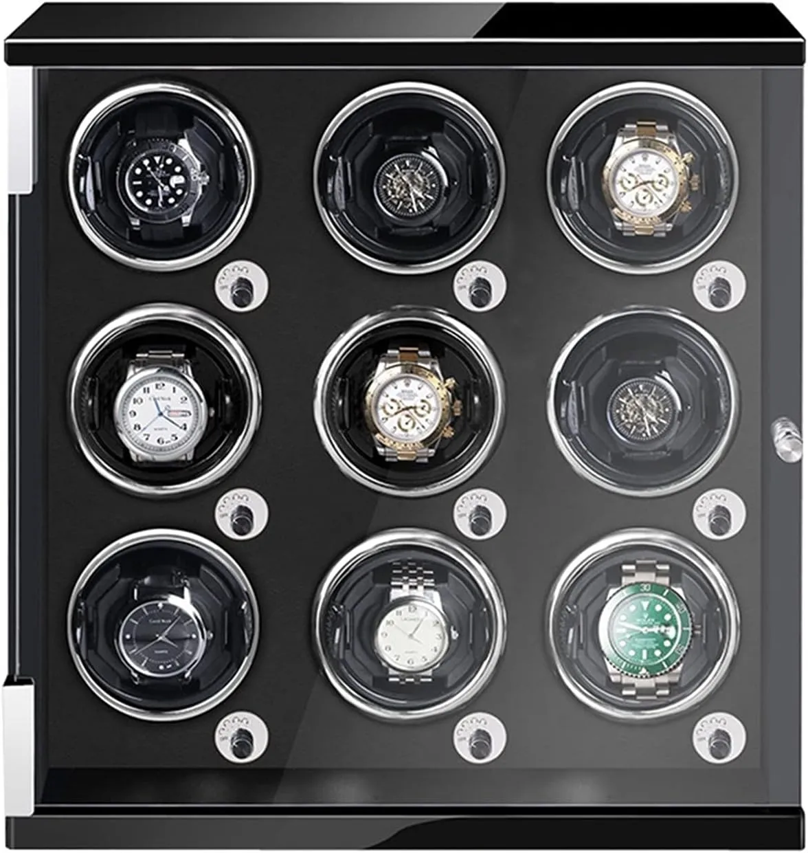 Watches With Led Lightsquiet Motor Open And Shut Down Featured Adjustable Watch Pillows Fit Lady And Man WatchesBlack groove fright attach antonym Pu-9 0 Watch Display Box Automatic Watch Winder For 1/2/4/6/9 