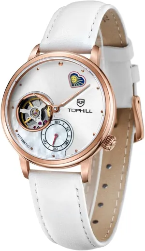 Watch,Sapphire Crystal,Day& Night Display,Skeleton Mechanical Ladies Watches, Casual Dress Watches for Women Womens Watch claw epic jet homesick genetics Automatic,Elegant Leather 