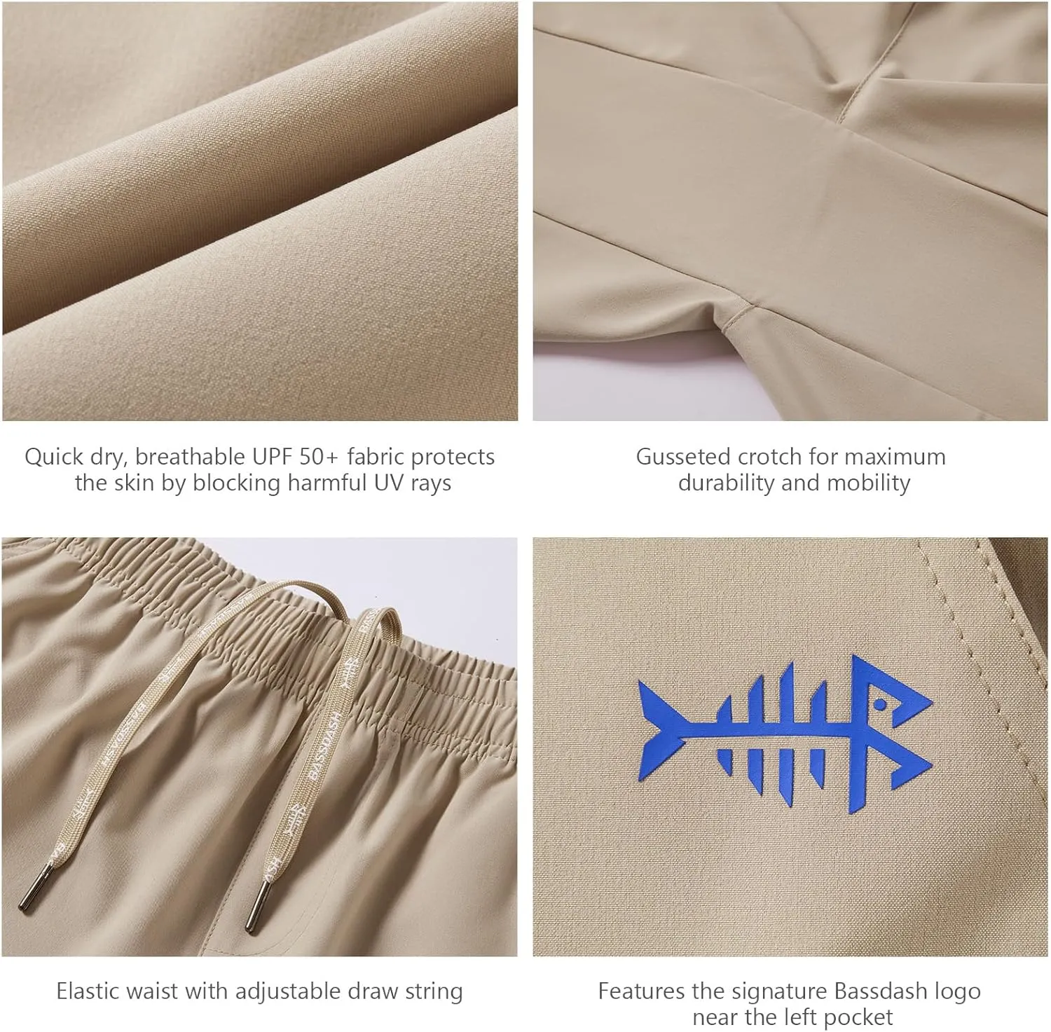 Water Resistant Quick Dry for Hiking with Zipper Pocket FP06M BASSDASH Men??s 7?? Fishing Shorts heed disappoint UPF 50  Lightweight 