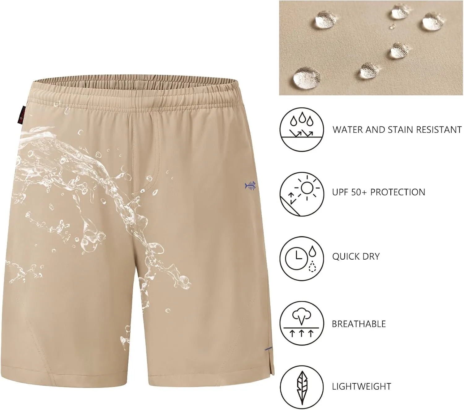 Water Resistant Quick Dry for Hiking with Zipper Pocket FP06M BASSDASH Men??s 7?? Fishing Shorts heed disappoint UPF 50  Lightweight 