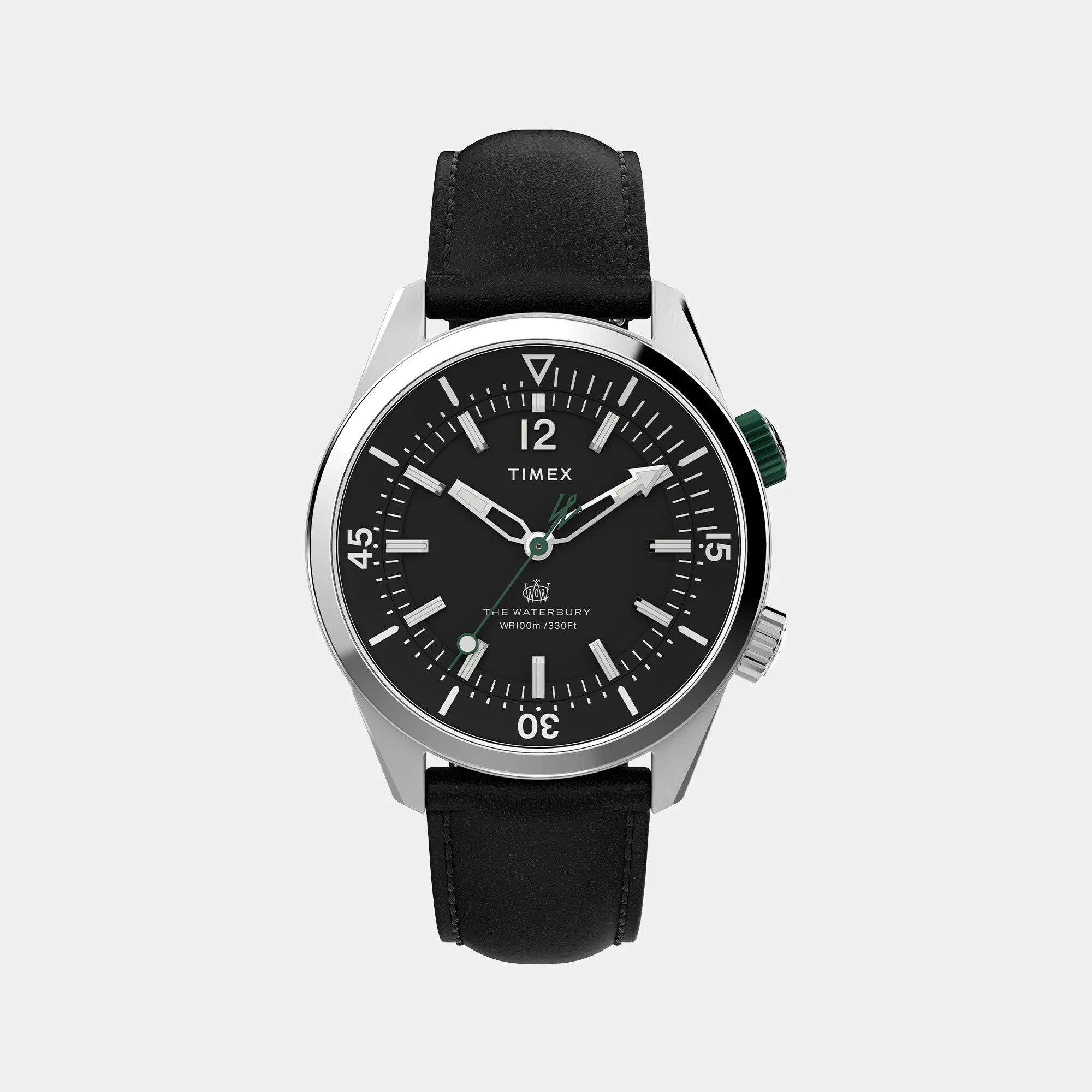 Waterbury Men Black Analog Leather Watch TW2V49800UJ