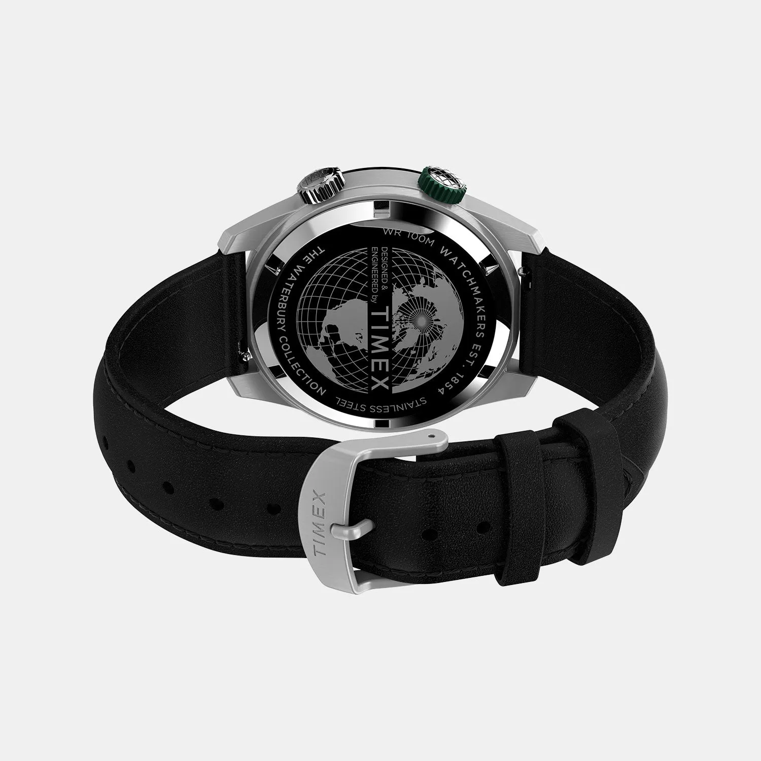 Waterbury Men Black Analog Leather Watch TW2V49800UJ