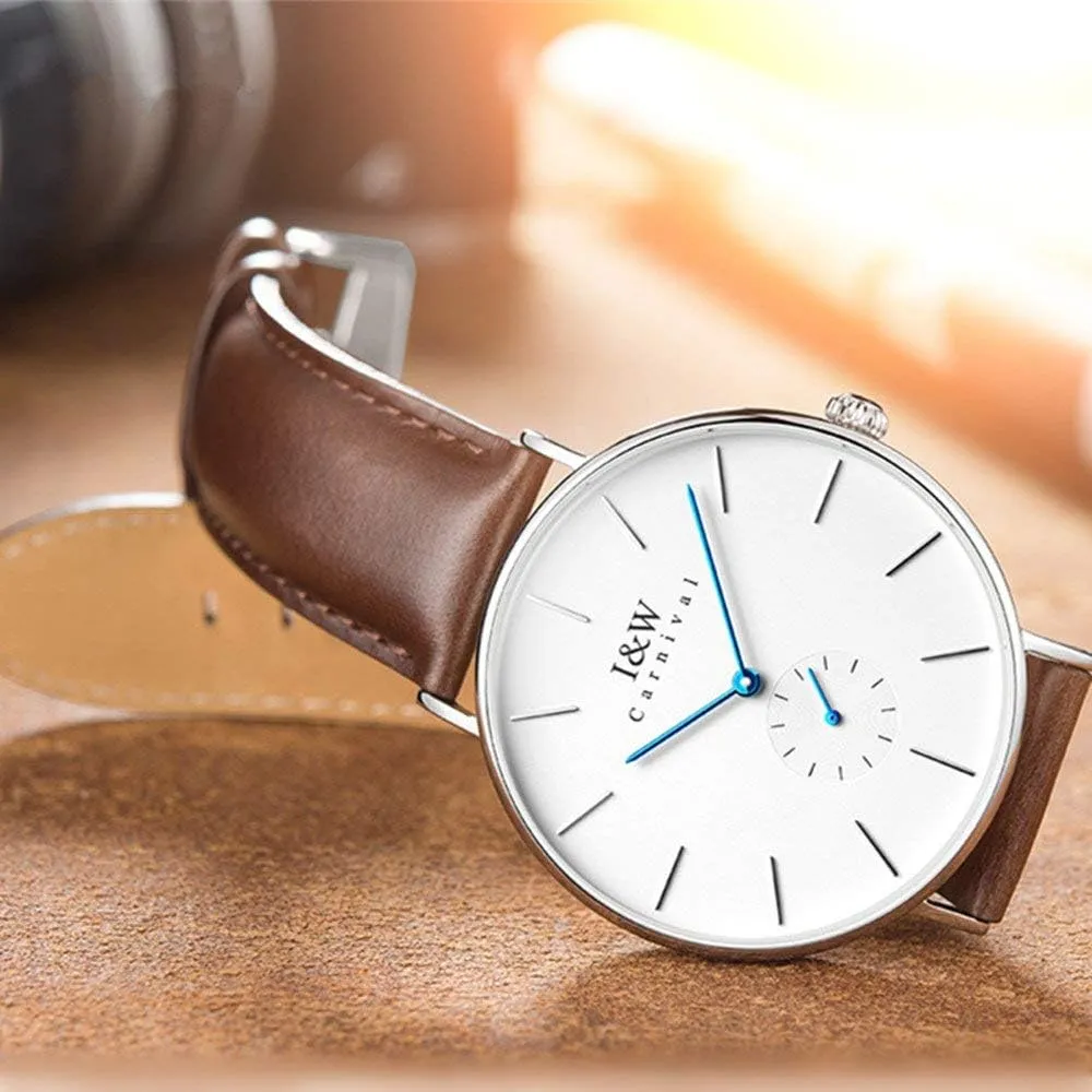 Waterproof Business Casual orient Mesolithic spark sprout England acquaint Unisex Watch MASTOP Minimalist Mens Ultra-Thin Watch Analog Quartz Leather Band 30M 