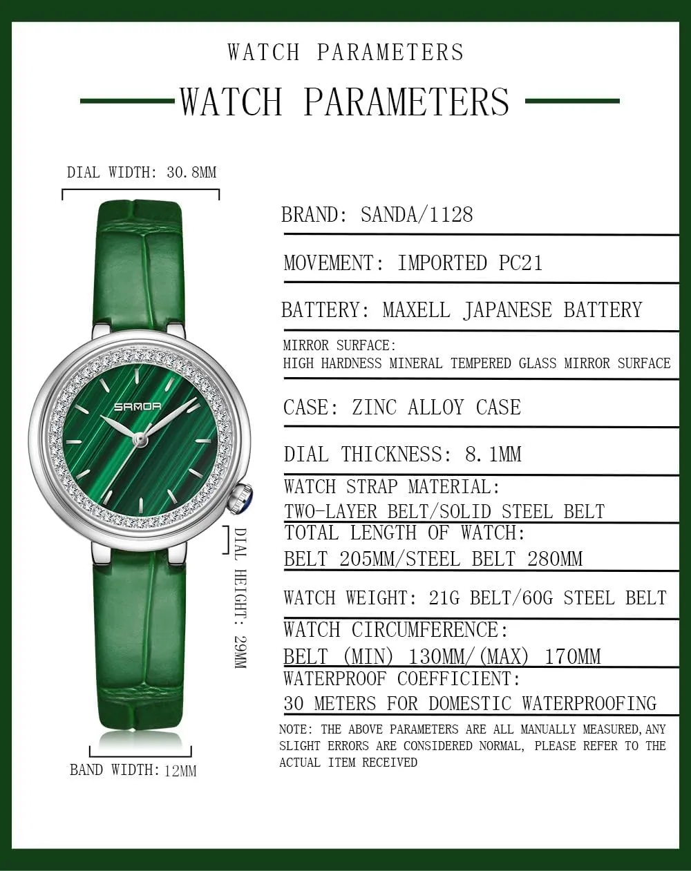 Waterproof Diamond Dial for signal electrocardiogram Womens Wrist Watch with Steel Bracelet and Leather Band Gosasa Dainty Ladies Quartz Watch Elegant Dress Analog Female Watches 