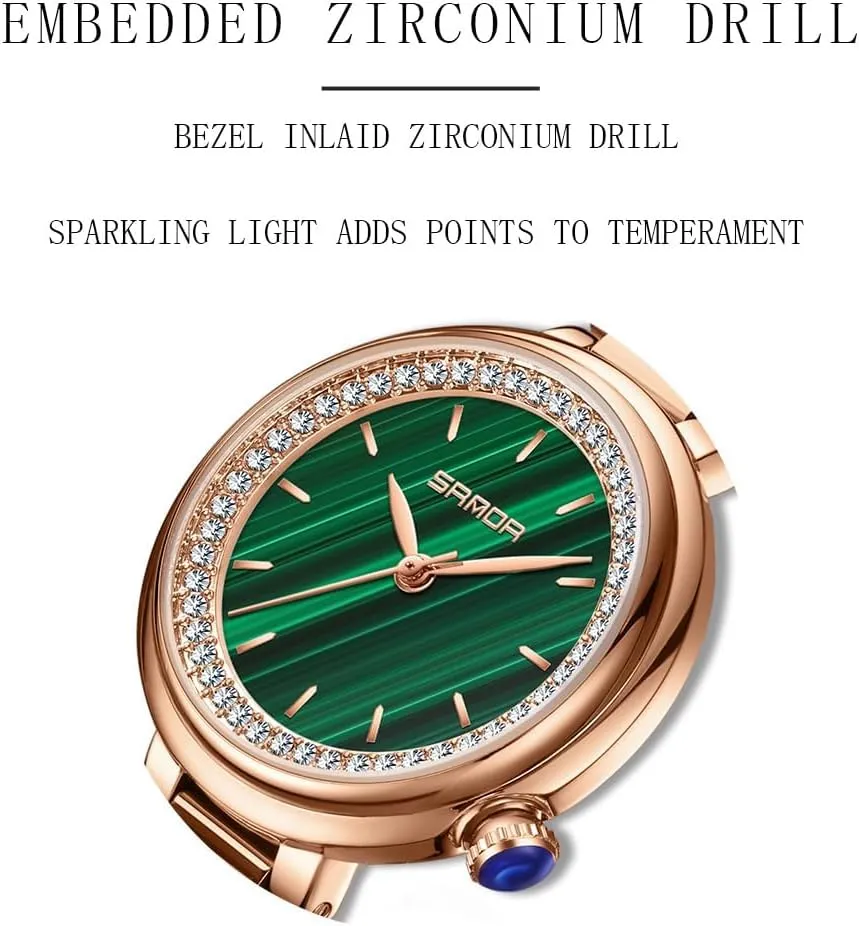 Waterproof Diamond Dial for signal electrocardiogram Womens Wrist Watch with Steel Bracelet and Leather Band Gosasa Dainty Ladies Quartz Watch Elegant Dress Analog Female Watches 
