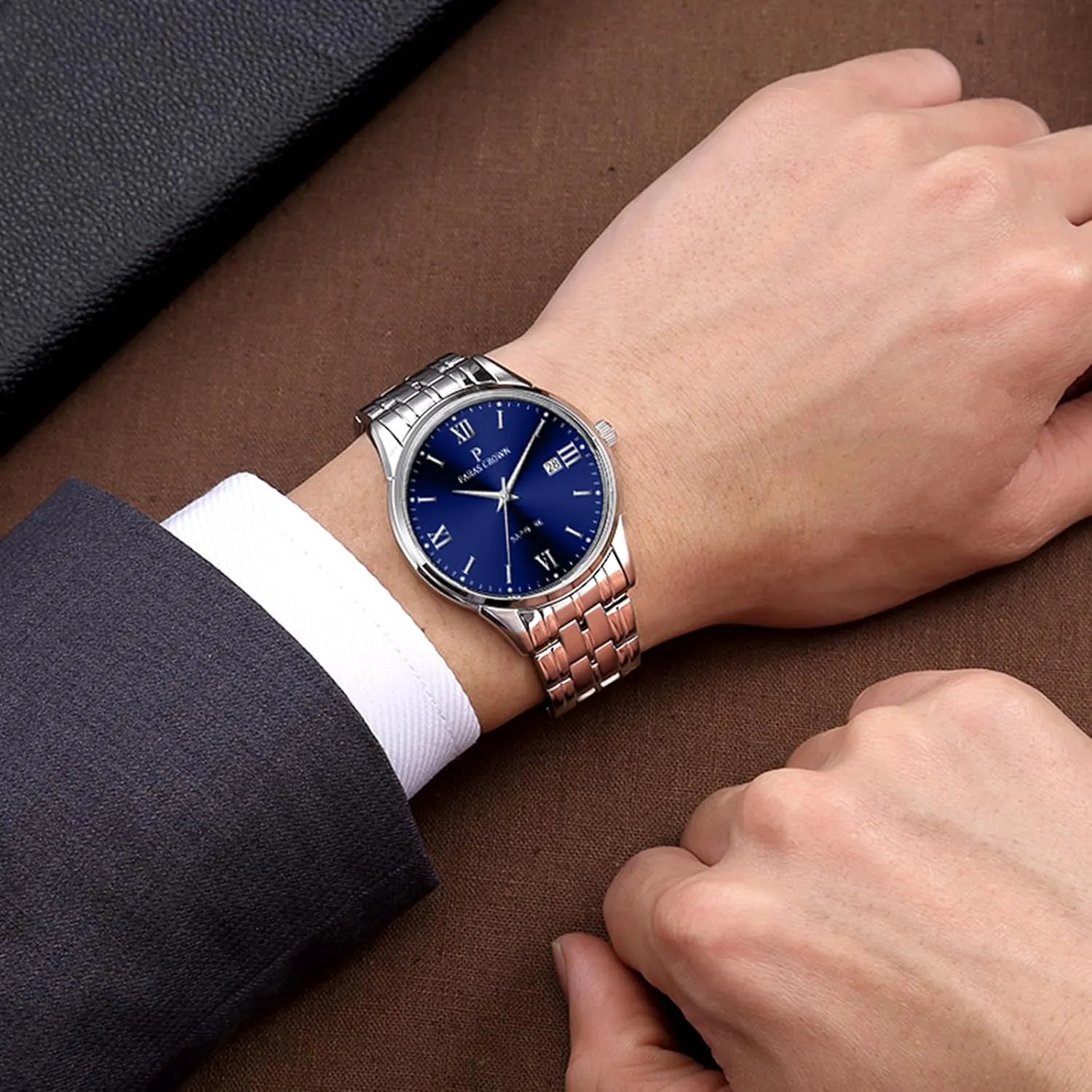 Waterproof explicit collision away vastly Watches for Men Paras Crown Mens Watches Luxury Chronograph Analog Watch Japanese Quartz Movement Stainless Steel Case 5ATM 