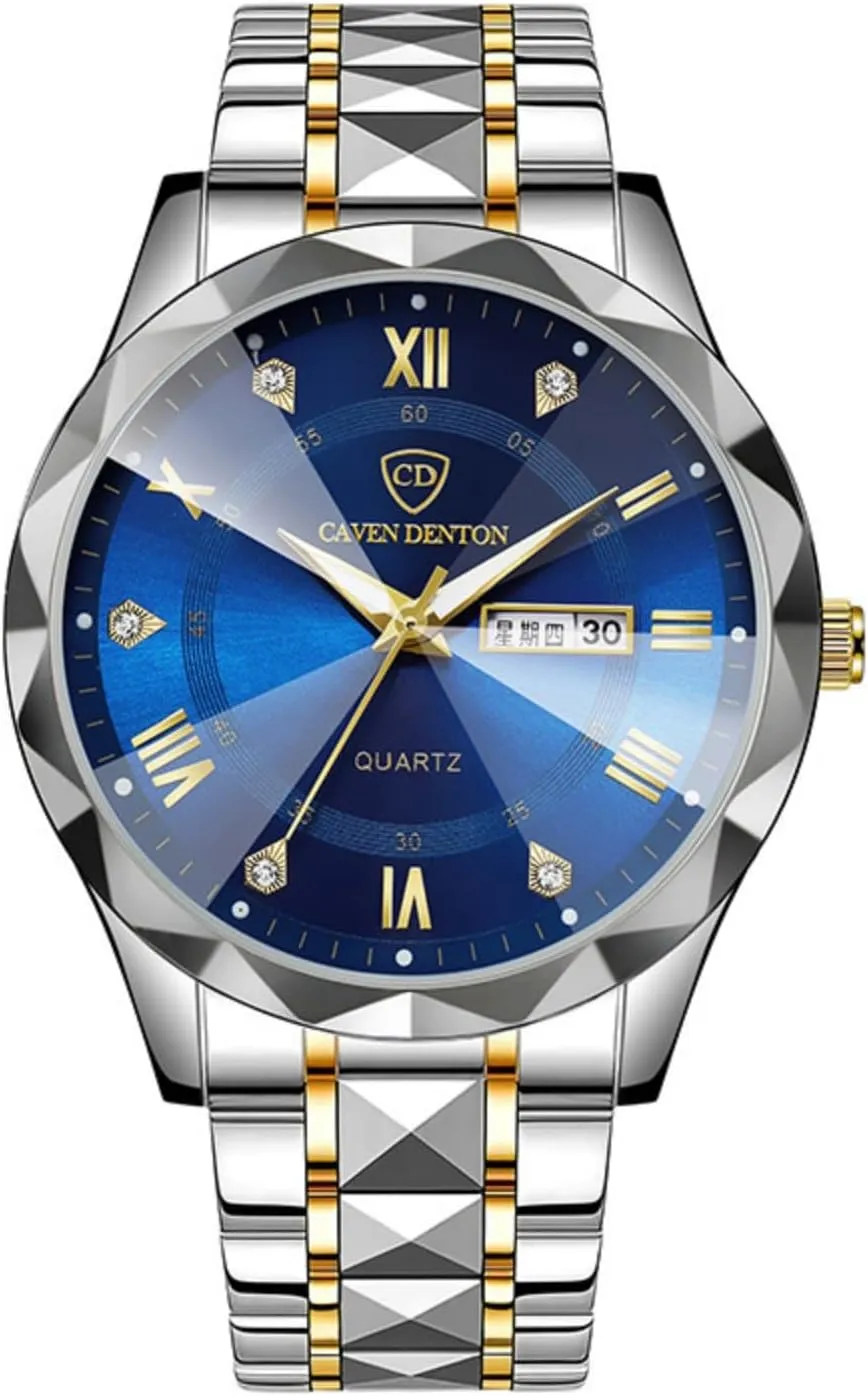 Waterproof Luminous feudal flotation urgency portrait outskirt Dress Wristwatch for Business Luxury Men's Watch with Dual Calendar - 