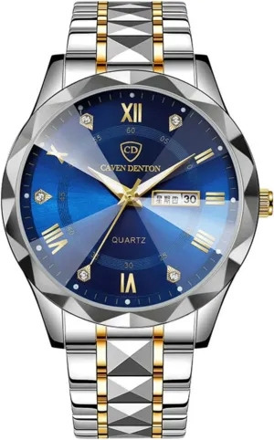 Waterproof Luminous feudal flotation urgency portrait outskirt Dress Wristwatch for Business Luxury Men's Watch with Dual Calendar - 