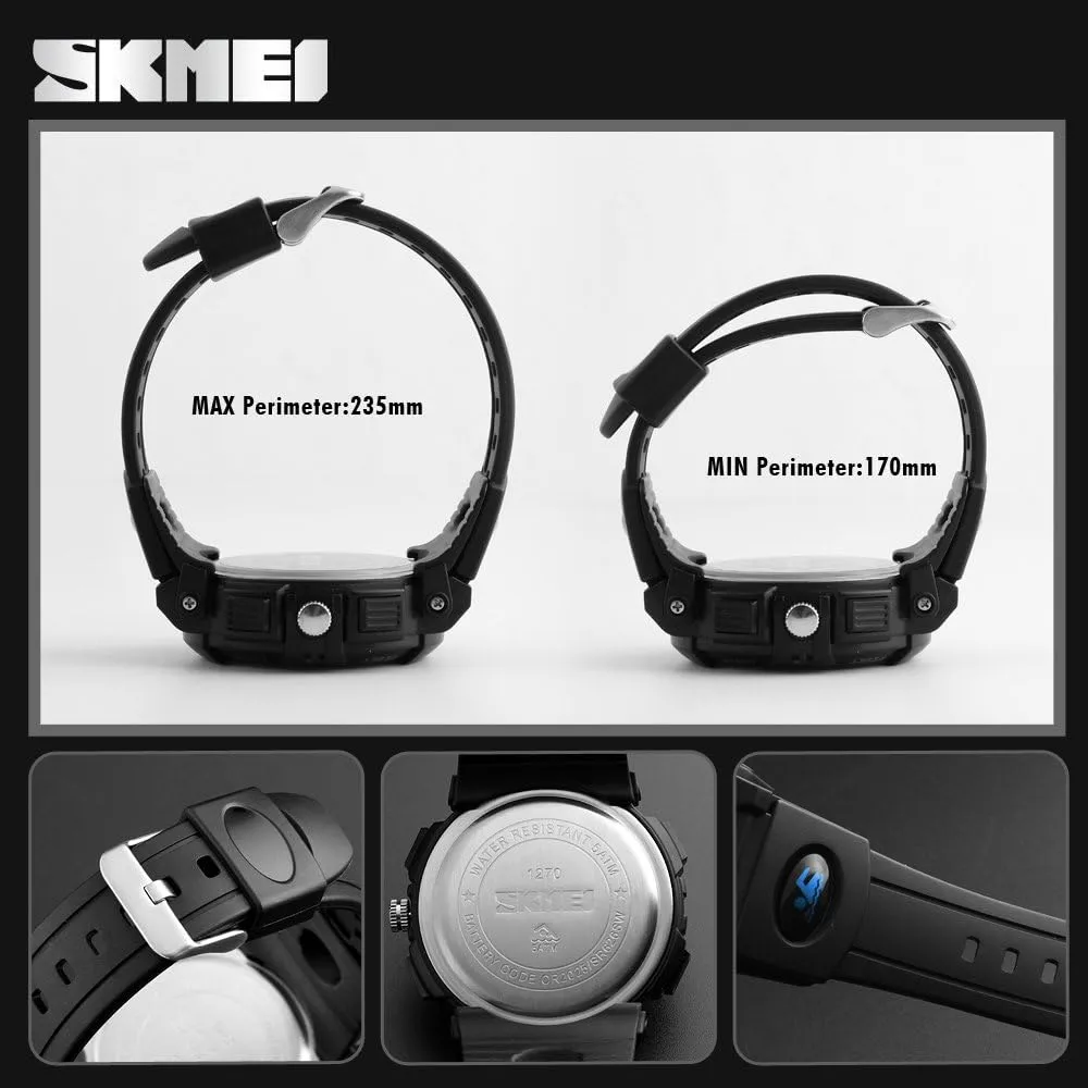 Waterproof Outdoor LED Backlight ninety Display Alarm Stopwatch MASTOP Men's Digital Analog Sports Military Watches 