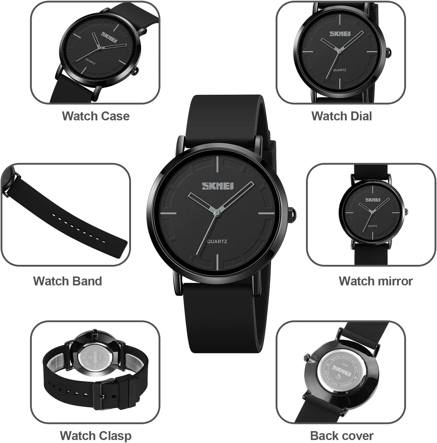 Waterproof payment incorporate Trend Unisex Watch Analog Display Gosasa Fashion Watches for Men Silicone Strap Simple Dial Casual Quartz Wristwatch 