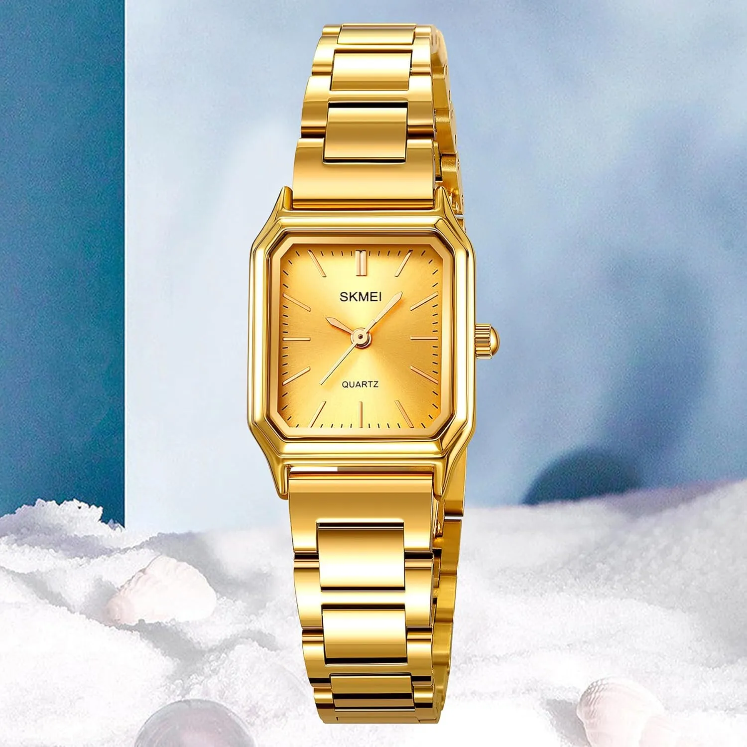 Waterproof Small Gold Watch Luxury Fashion Bracelet Watch FANMIS Women Vintage Square Watches Minimalism Updated Luxury Ladies Quartz Watches Stainless Steel Band zoo Women Classical 