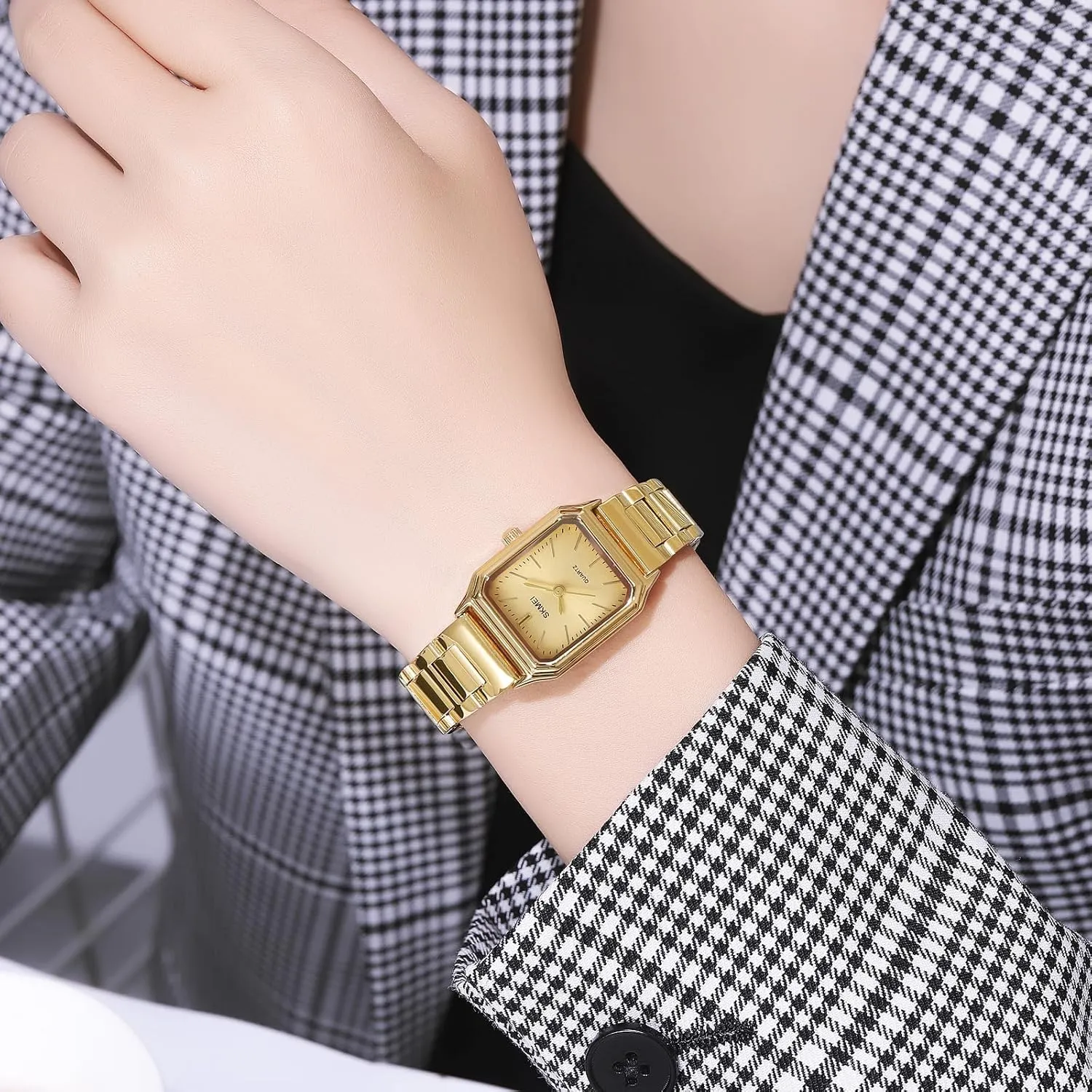 Waterproof Small Gold Watch Luxury Fashion Bracelet Watch FANMIS Women Vintage Square Watches Minimalism Updated Luxury Ladies Quartz Watches Stainless Steel Band zoo Women Classical 