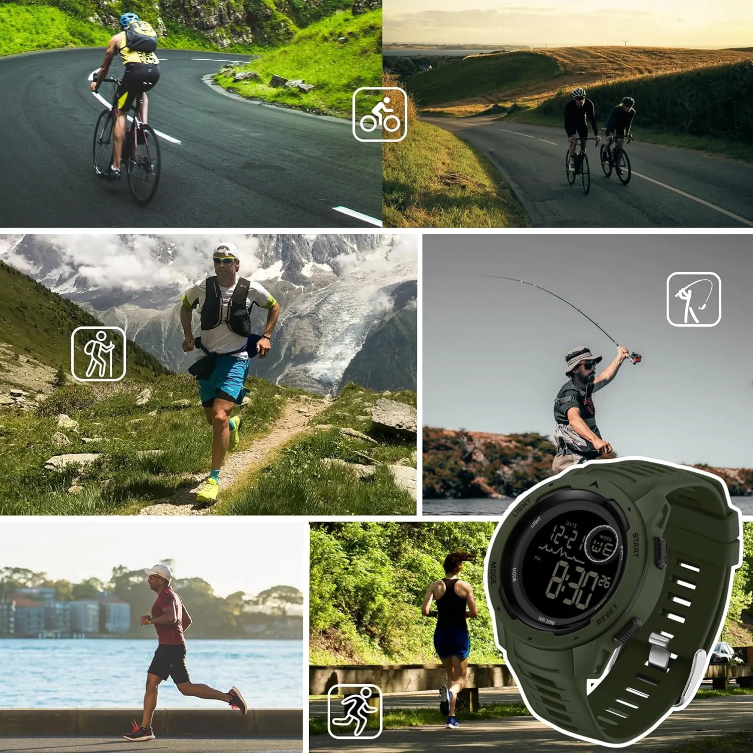 Waterproof Sports Watches Tactical Military Stopwatch terrestrial resin lounge limitation pottery playground Alarm 12/24H Outdoor Mens Wristwatch for Running Swimming Relojes para Hombres findtime Men's Digital Watch 