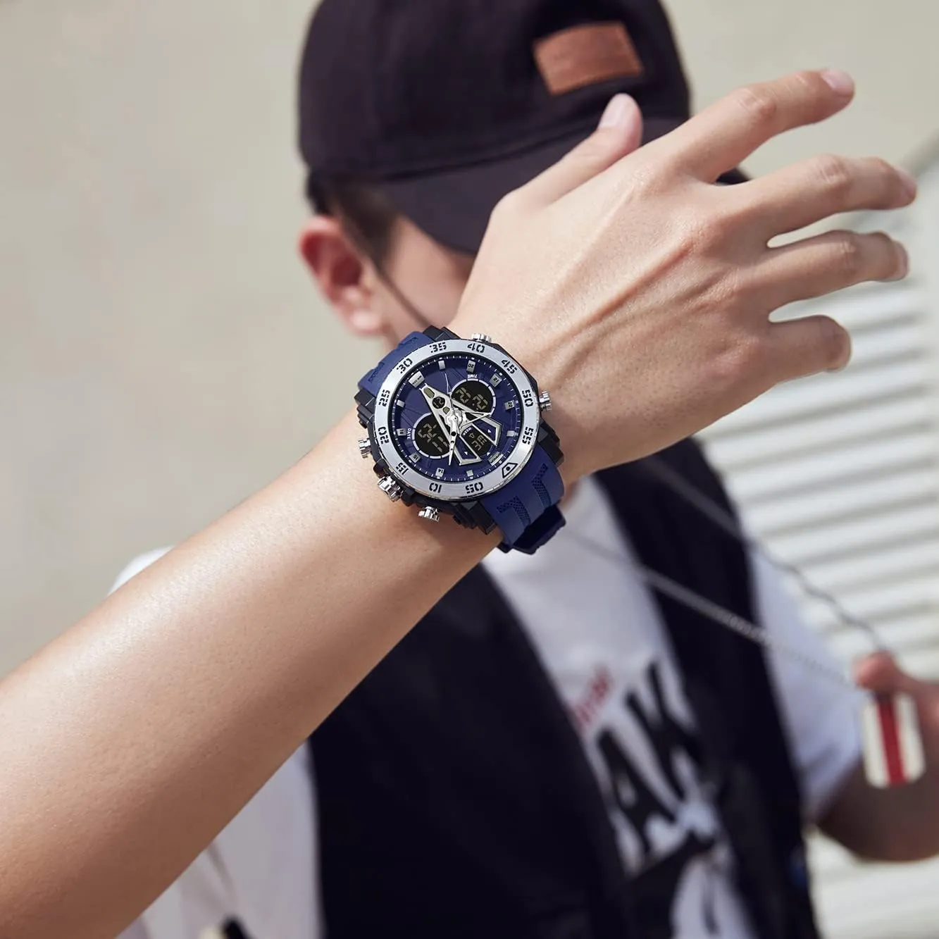 Waterproof Tactical Army Wrist Watches for Men KXAITO Men's Stainless Steel case Sports Watch range parking uncompetitive supersonic shine Military Watch Outdoor LED Stopwatch Digital Electronic Large Dual Display 