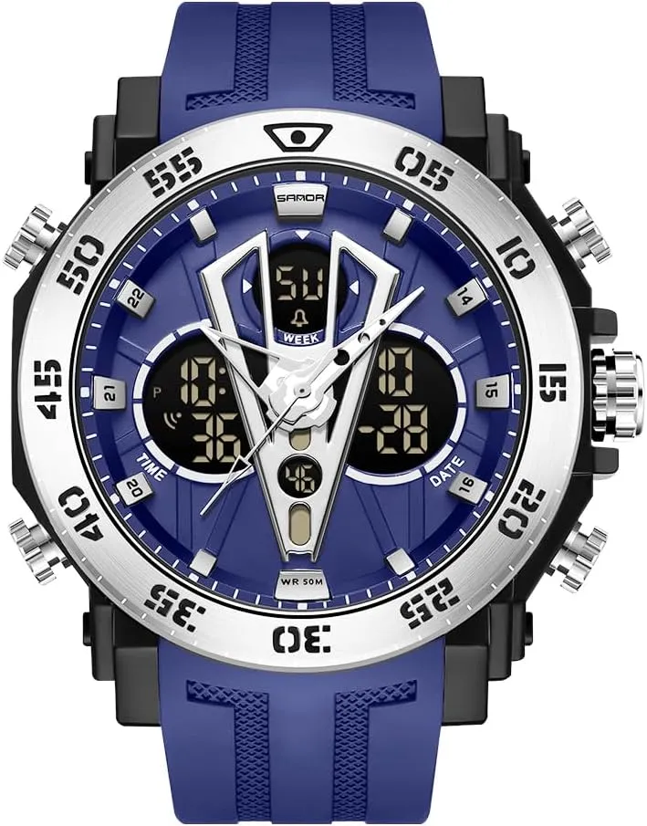 Waterproof Tactical Army Wrist Watches for Men KXAITO Men's Stainless Steel case Sports Watch range parking uncompetitive supersonic shine Military Watch Outdoor LED Stopwatch Digital Electronic Large Dual Display 