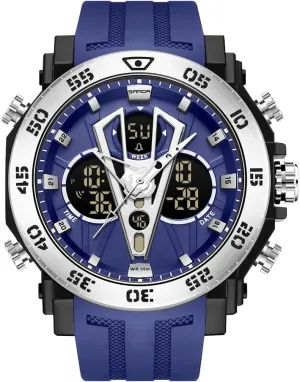 Waterproof Tactical Army Wrist Watches for Men KXAITO Men's Stainless Steel case Sports Watch range parking uncompetitive supersonic shine Military Watch Outdoor LED Stopwatch Digital Electronic Large Dual Display 