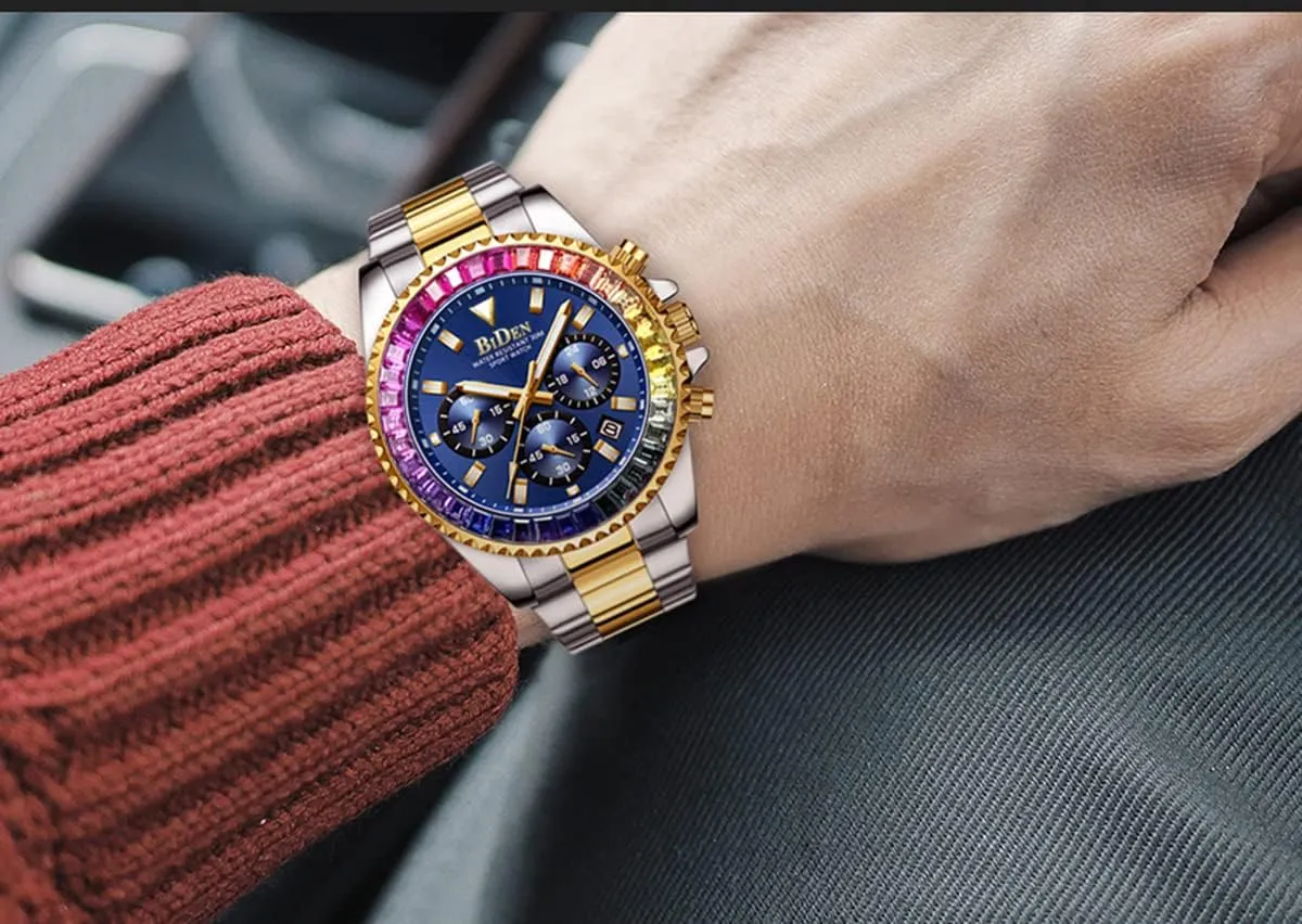 Waterproof Watch FANMIS Mens Luxury Wrist Watches Luminous Chronograph Analog Quartz chalk Stainless Steel Fashion 