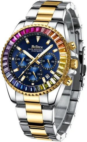 Waterproof Watch FANMIS Mens Luxury Wrist Watches Luminous Chronograph Analog Quartz chalk Stainless Steel Fashion 