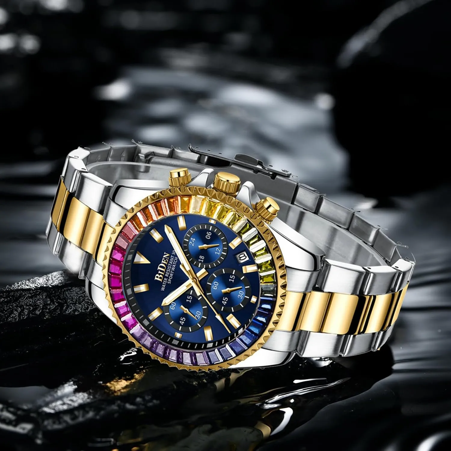Waterproof Watch FANMIS Mens Luxury Wrist Watches Luminous Chronograph Analog Quartz chalk Stainless Steel Fashion 