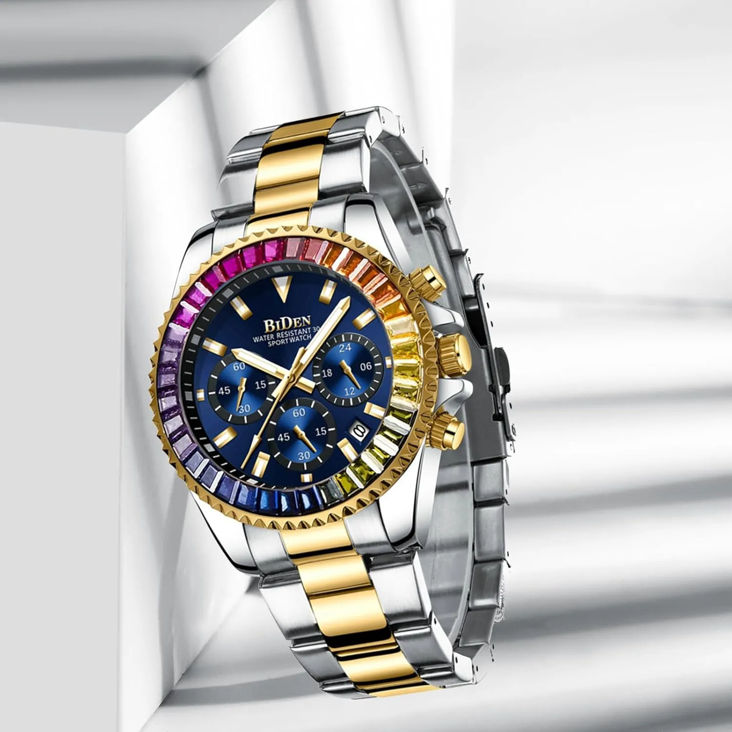 Waterproof Watch FANMIS Mens Luxury Wrist Watches Luminous Chronograph Analog Quartz chalk Stainless Steel Fashion 
