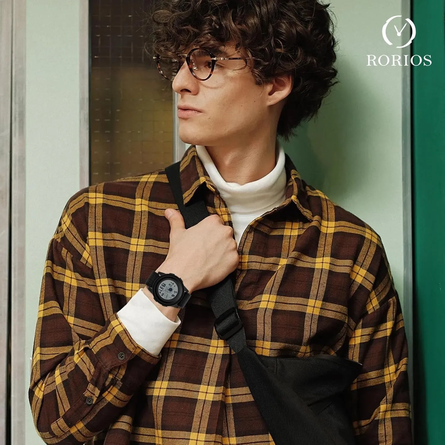 Waterproof Watch for intruder immigrate testimony kinglet Men with Rubber Strap RORIOS Men's Casual Wristwatch Simple Digital Multifunctional Electronic Watches Sport 
